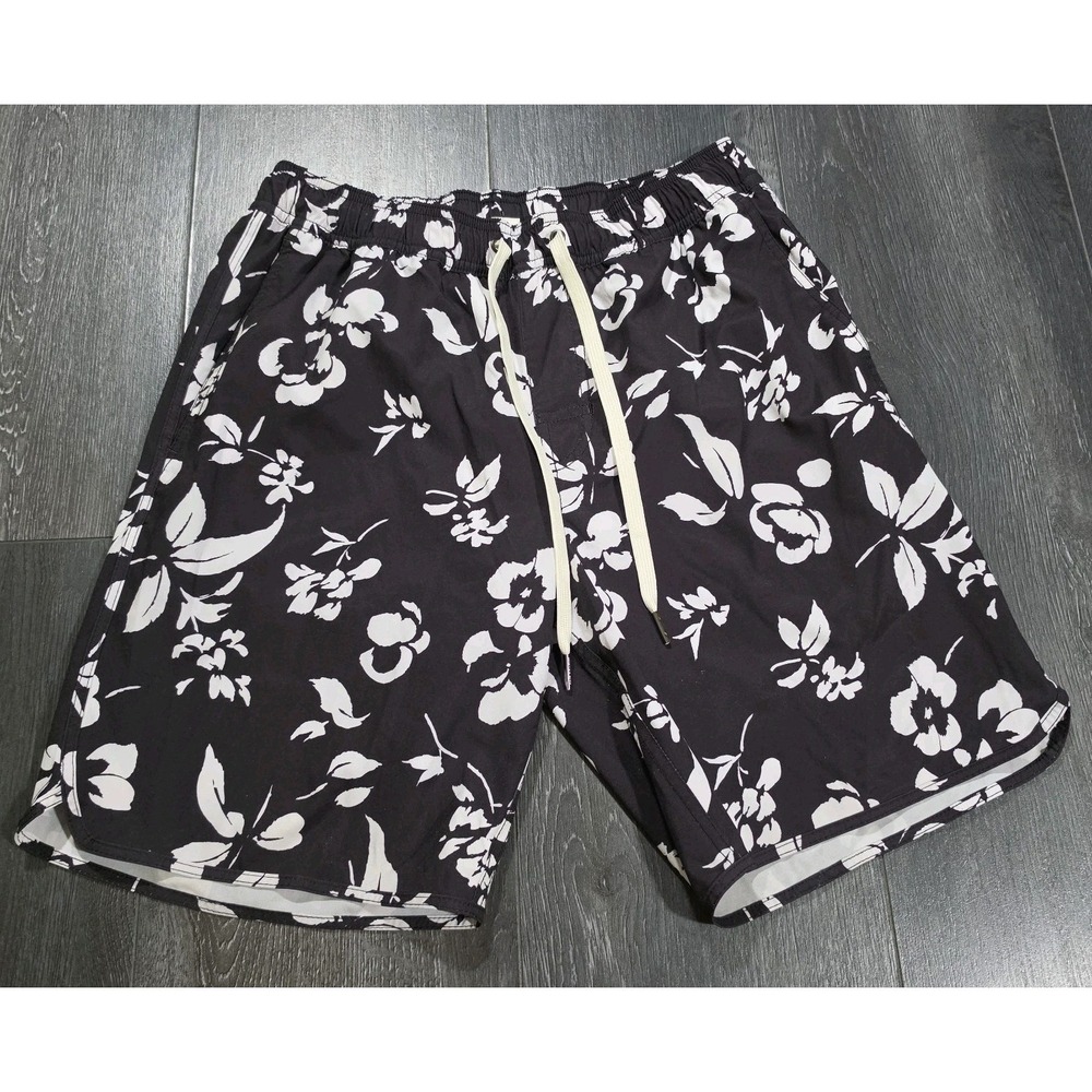 Fair Harbor The Anchor Swim Trunk Shorts Men S Black Floral Beach Pool Vacation